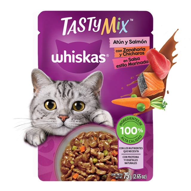 Alimento humedo para gato Whiskas Tasty mix Atún y Salmón 75g