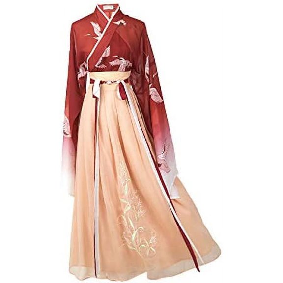 Zhuge Vestido chino antiguo tradicional para mujer, disfraz de Hanfu fluido, vestido de cosplay elegante