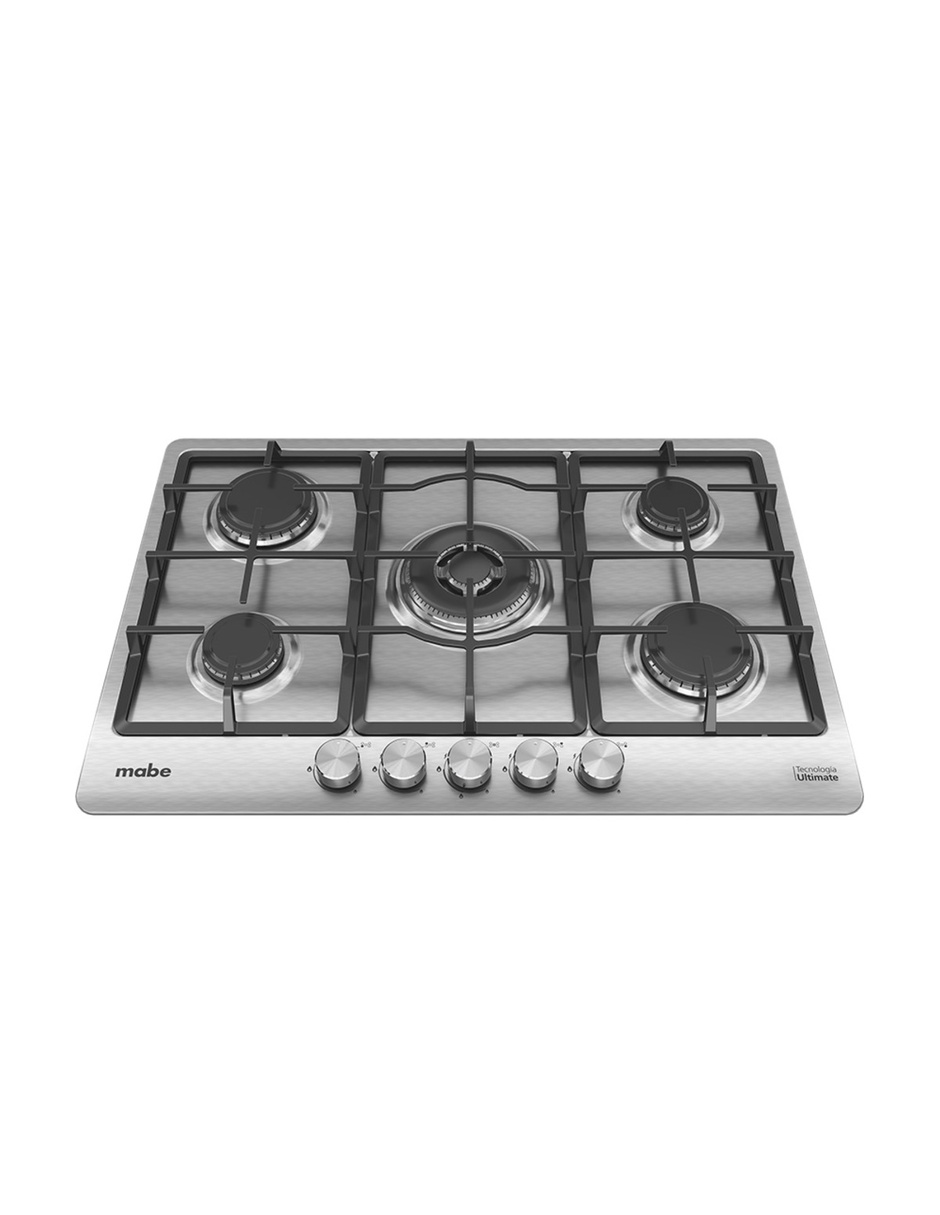 Parrilla de Empotre a Gas Mabe PM75KRI0 76 cm 5 Quemadores Acero Inoxidable con Quemador 3 Professional Ring y Encendido Electrónico