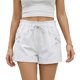 thumbnail image 1 of Short Casual de Mujer Con Cordón Ajustable y Bolsillos blanco Mediano, 1 of 5