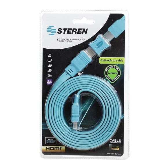 Kit Steren de cable HDMI y cople modelo KIT-HDMI 2 pzas
