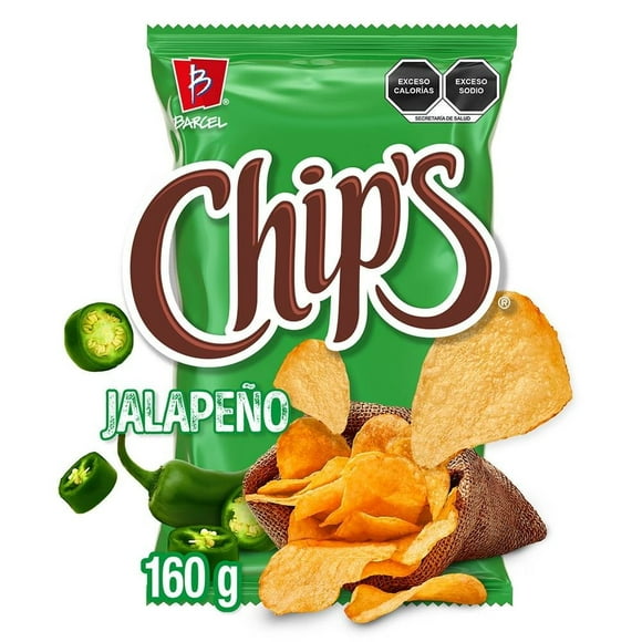 Papas fritas Barcel Chip's sabor jalapeño 160 g