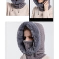 thumbnail image 4 of Gorro para mujer, bufanda, máscara, invierno, tejido, protección cálida, gris Zulema Bufanda para mujer, 4 of 6