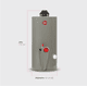 thumbnail image 5 of Calentador de Agua de Depósito Rheem 76 Litros a Gas Natural 2 Servicios gris, 5 of 10