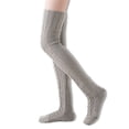 thumbnail image 2 of Medias de punto Color sólido Keen Socks High Socks Women Leg Weavers Zapatos Accesorios Lindo otoño Halloween Medias Oscuro Gris 1 par, 2 of 7
