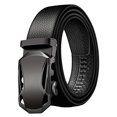 thumbnail image 4 of Cinturón de hebilla automática de cuero sintético negro ajustable para hombre. Estilo B, 4 of 9