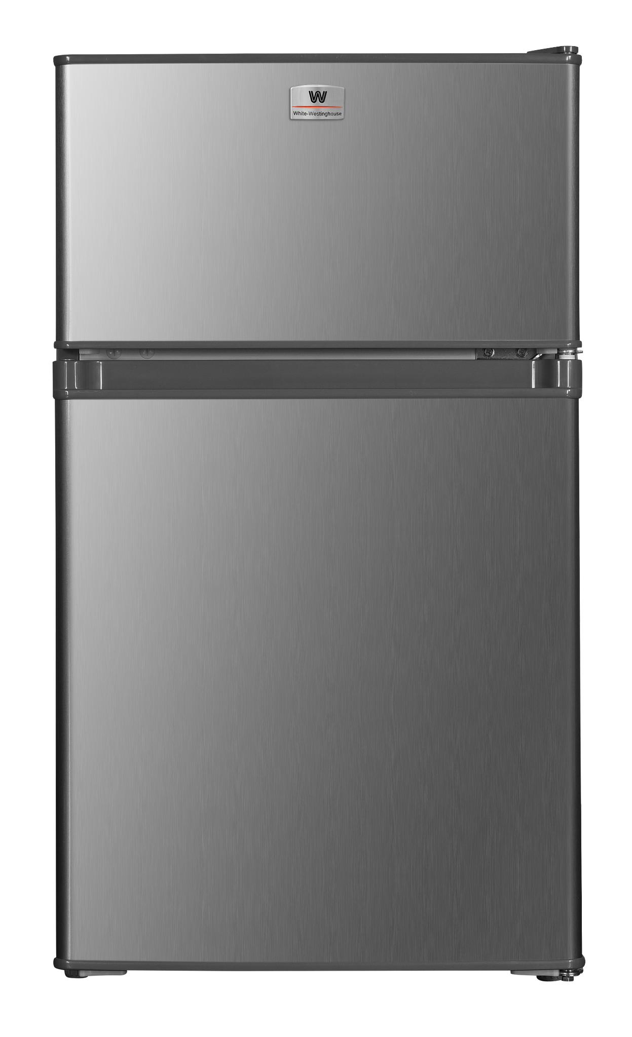 White Westinghouse Refrigerador Frigobar 3 pies 85L Modelo WWCR3085LHS Congelador independiente y Dos Puertas Puerta reversible y Luz interior Condensador interno