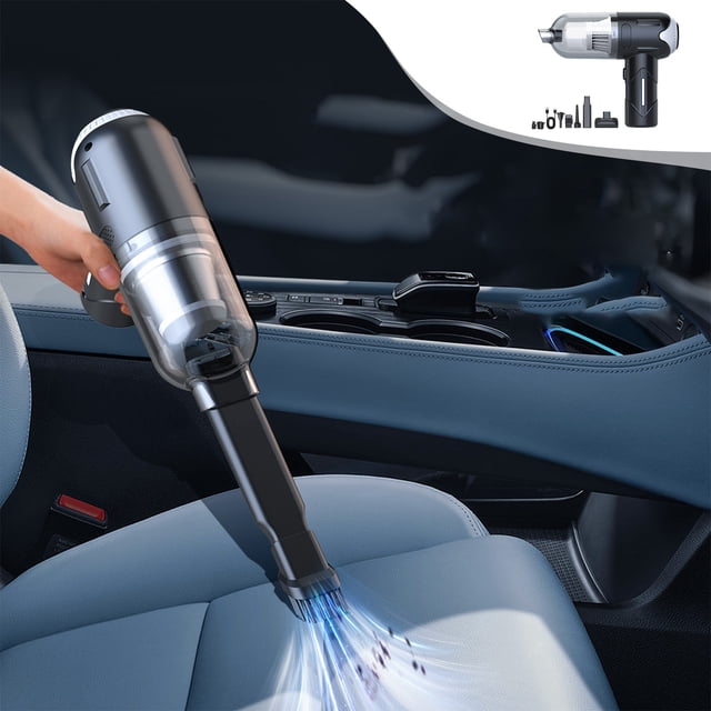 Aspiradora inalámbrica para coche - 8000Pa de fuerte succión, batería de 4000mAh, 30 minutos de duración, portátil portátil para hogar y automóvil
