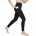 thumbnail image 1 of Amzcrzy Leggings Yoga Niñas 4 A 13 Años Cintura Alta Deportivos Cómodos Elásticos Control Abdomen Suaves Tacto Agradable Con Bolsillos Correr Ejercicio Negro, 1 of 9
