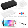 thumbnail image 2 of Funda de transporte para Switch OLED, kit de accesorios 11 en 1 para Nintendo Switch OLED con funda protectora rígida transparente, protector de pantalla HD para Switch y tapas para los pulgares, 2 of 9