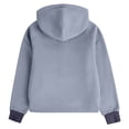 thumbnail image 4 of Sudadera de manga larga con cuello redondo y media cremallera para niñas de 5 a 14 años, sudadera corta de felpa suave y ligera con bolsillo, como se muestra en la imagen, de 5 a 13 años., 4 of 4