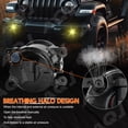 thumbnail image 3 of Par de Luces Antiniebla Redondas LED para Nissan Frontier 2005-2017, 55W 3500K Amber Lámparas Amarillas Todoterreno Parachoques Delantero Negro Luces Antiniebla LED, 3 of 11