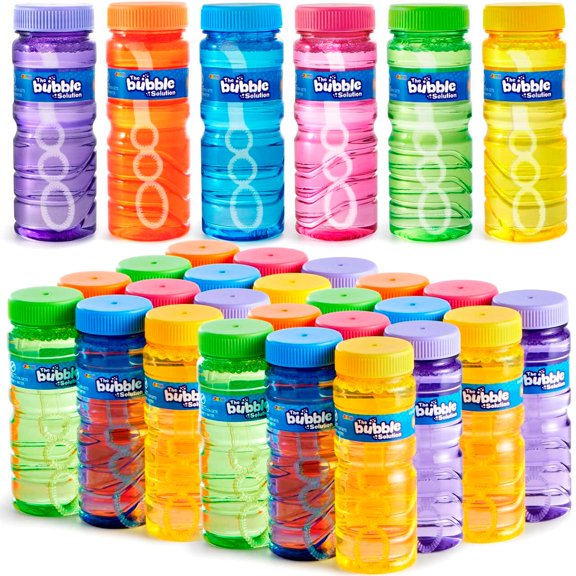 Botellas de burbujas JOYIN, solución de burbujas de 4 onzas, paquete de 12 unidades para niños