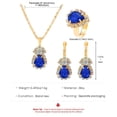thumbnail image 4 of Xiao Hua Conjunto de joyería de moda con diamantes de imitación y colgante de gota de agua, collar y pendientes retro para mujer, madre, novia, boda, azul B, 4 of 4