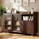 thumbnail image 1 of para Cocina, Armario de Cocina, Gabinete de Almacenamiento con 2 Puertas y 3 Cajones, Mueble Aparador para Sala de Estar, Comedor, 100 * 92 * 36cm (Marron Oscuro), 1 of 10