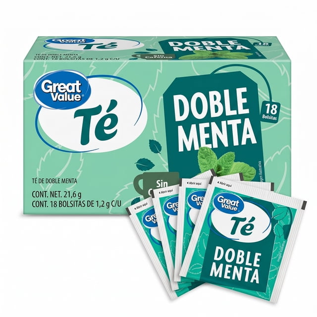 Té Doble Menta Great Value 18 sobres 1.2 g c/u