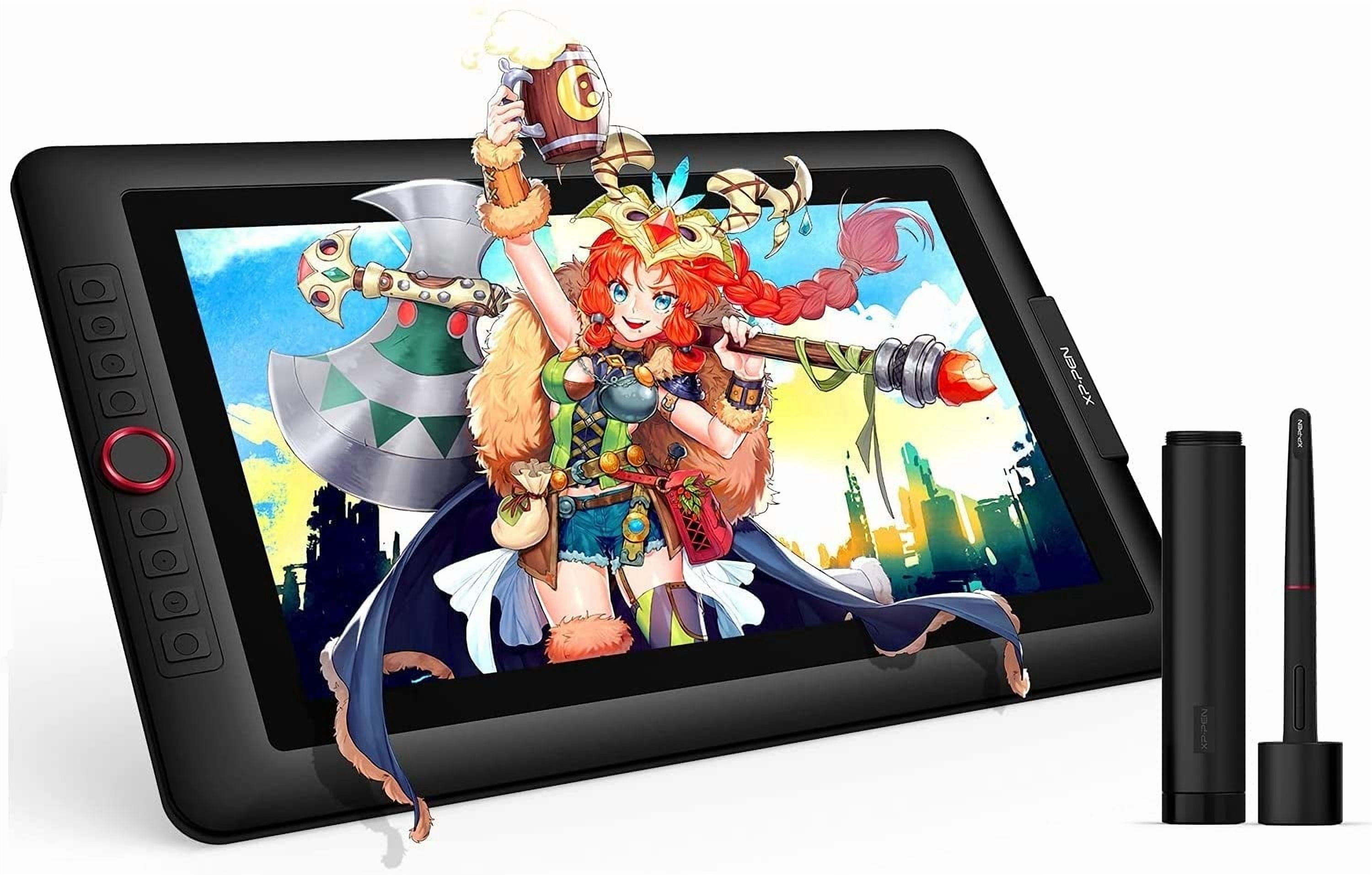 Tableta gráfica de 15,6" con pantalla XPPen Artist 15.6 Pro, compatible con inclinación, esfera roja laminada (120 % sRGB), pantalla de 8192 niveles, sensible a la presión y 8 teclas de acceso directo
