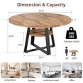 thumbnail image 2 of Yeshouse Mesa de comedor redonda de 120 cm para 4-6 personas, diseño rústico con espacio de almacenamiento, ideal para cocina, comedor, sala, reuniones y apartamento, 2 of 9