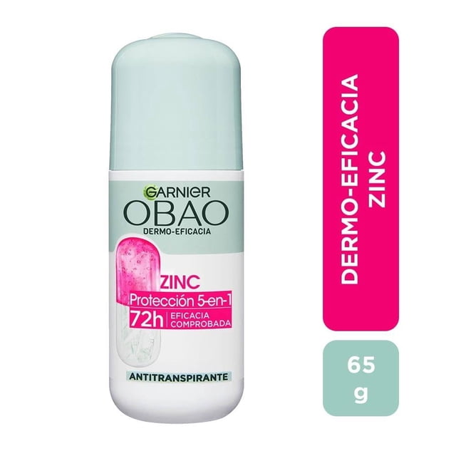 Antitranspirante Garnier Obao dermo eficacia roll-on protección 5 en 1 zinc 65 g