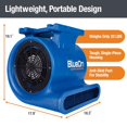 thumbnail image 3 of Lasko BlueDri Super Monsoon 1 HP, 4050 CFM ventilador de aire para restauración de daños por agua, secadora de alfombras, piso, uso doméstico y plomería, azul, BD-SMNSN, 3 of 5