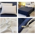 thumbnail image 4 of Juego de cama de 4 piezas para dormitorios | Poliéster suave lavado | Tamaños individual y matrimonial | Diseño reversible | Incluye funda nórdica, sábana ajustable y 2 fundas de almohada, 4 of 6