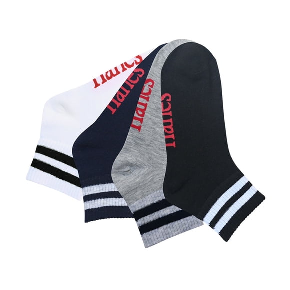 Calceta Corta Hanes para Mujer, Tipo Quarter Poliéster con Rayas 4 Pares Multicolor Unitalla