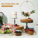 thumbnail image 4 of 15 pzs Centro De Mesa Con Forma De Aro Floral Metal Boda 30cm Malubero, Dorado, 4 of 5