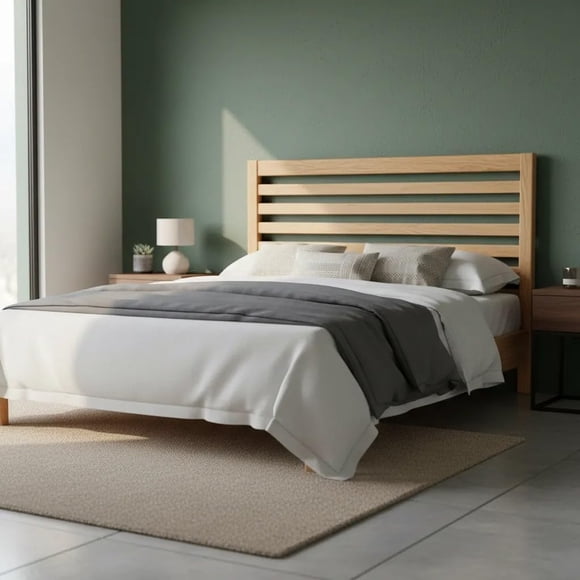 Cabecera Para Cama KIng Size Modelo Lisboa Madera De Pino Cera Transparente Muebles GM