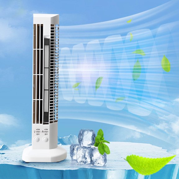 Mini ventilador vertical de torre USB sin aspas | 2 velocidades de flujo de aire natural | Motor silencioso de alta gama | Diseño compacto y portátil para usar en casa, oficina y viajes