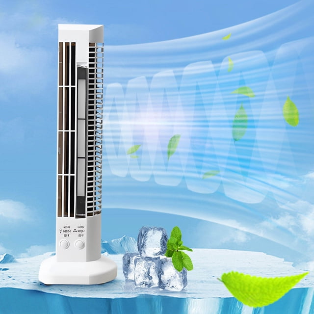 Mini ventilador vertical de torre USB sin aspas | 2 velocidades de flujo de aire natural | Motor silencioso de alta gama | Diseño compacto y portátil para usar en casa, oficina y viajes