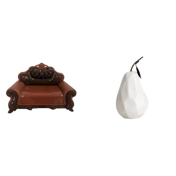 Sofá miniatura para muñecas,Muebles para casa de muñecas,sofá europeo,decoración de modelo,figura artística,Escultura de fruta de porcelana,decoración para el hogar,Estatua de