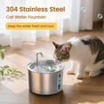 thumbnail image 4 of Oneisall PWF-001 Fuente de Agua para Gatos de Acero Inoxidable 304, Fuentes de Agua de 2L para Gatos de Interior - Plateado, 4 of 11