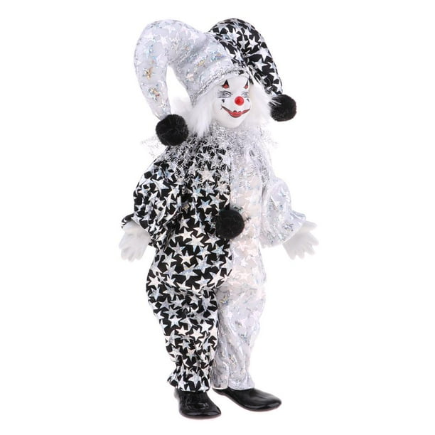 Muñeco de Porcelana Payaso Modelo Decorativo Pieza Artesanal Delicada con Material Frágil y Diseño Profesional Adecuado para Colección Adultos