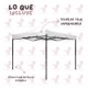 thumbnail image 5 of Toldo Carpa Plegable Reforzada sin Paredes 2x2 m Color Blanco, 5 of 5