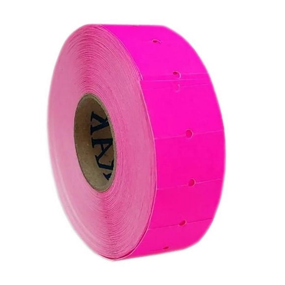Rollos de Etiquetas Tracción Track PricesPink 150 Rollos en 15 Paquetes 1000 Etiquetas por Rollo 21x12mm Rosa.