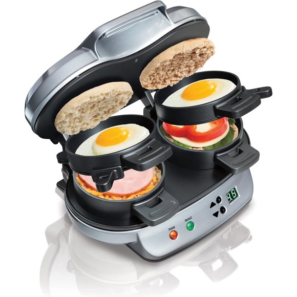 Sandwichera Doble Hamilton Beach 25490MN para Desayunos con Temporizador Digital