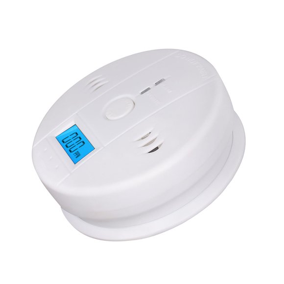2 alarmas de CO con pantalla LED retroiluminada azul, detector de monóxido de carbono inalámbrico, sensor de CO de 0 a 999 ppm