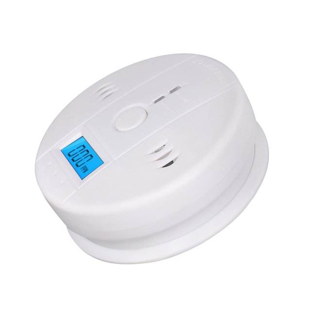2 alarmas de CO con pantalla LED retroiluminada azul, detector de monóxido de carbono inalámbrico, sensor de CO de 0 a 999 ppm