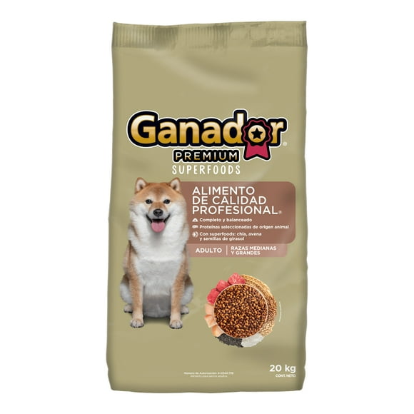 Croquetas para Perro Ganador Premium Adulto super foods 20kg