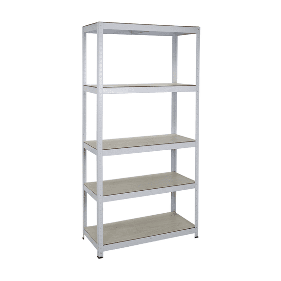 Estante Anaquel Organizador Laminado Stock & Lock 5 Niveles Color Blanco  Multiusos Ajustable