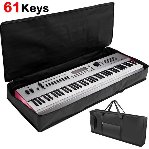 61 Keys Piano Storage Bag Waterproof 420D Oxford Cloth Portable Instrument Keyboard Dustproof Protective Cover with Side Pockets