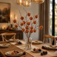 thumbnail image 1 of Calabaza de terciopelo sintético con ramas y bayas: decoración artificial de otoño para el hogar, ideal para la repisa de la chimenea, la mesa o como centro de mesa festivo., 1 of 7