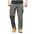 thumbnail image 1 of Amzcrzy Pantalones Clásicos Hombre Color Liso Cintura Elástica Cómodos Transpirables Elásticos Moda Informal Senderismo Pescar Correr Ejercicio Bolsillos Tallas S-3XL Gris, 1 of 8