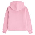 thumbnail image 4 of Sudadera de manga larga con cuello redondo y media cremallera para niñas de 5 a 14 años, sudadera corta de felpa suave y ligera con bolsillo, como se muestra en la imagen, de 5 a 13 años., 4 of 4