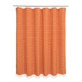 thumbnail image 1 of Cortina de baño Hometrends naranja con detalles de cuadros bordados blancos, 1 of 6