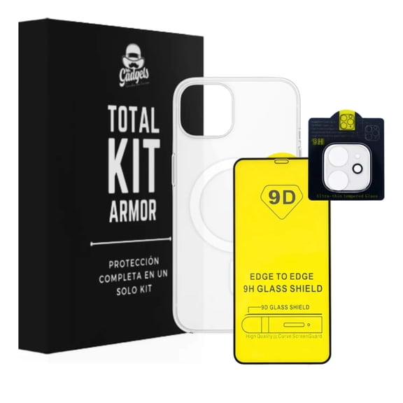 Kit ⁠Funda MR GADGETS Magsafe + ⁠Mica Pantalla + ⁠Mica Camara para iPhone 11 Pro