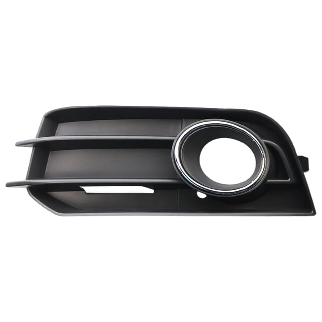 parrilla frontal de la luz de niebla del parachoques para audi a1 8xa 2010-15 izquierda sunnimix parrillas de luz de niebla Parrilla frontal izquierda para Audi A1 2010-2015, plástico ABS negro pulido, vista frontal con tres lamas horizontales y abertura circular cromada para luz de niebla. Reemplazo directo para parachoques, tamaño aprox. 48x15.5x4.5 cm. A menudo usada como repuesto para rejillas dañadas.