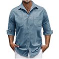 thumbnail image 2 of pstuiky camisa de manga larga para hombre, Cárdigan con capucha y manga larga para hombre, informal, de color liso, con bolsillos dobles y cremallera salir tops xxl, 2 of 7