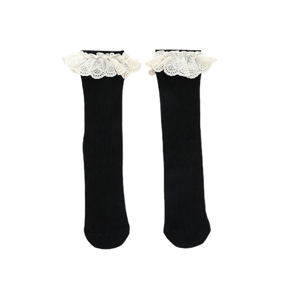 Nuevos Calcetines Para Bebés Y Niñas, Calcetines Hasta La Rodilla Para Niños, Medias Midi De Algodón Con Encaje Para Uso Diario Advancent  BA001156-06