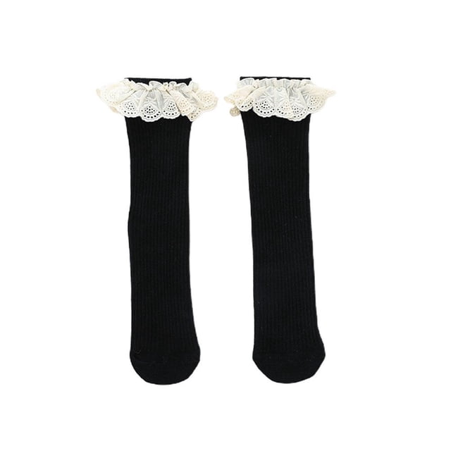 Nuevos Calcetines Para Bebés Y Niñas, Calcetines Hasta La Rodilla Para Niños, Medias Midi De Algodón Con Encaje Para Uso Diario Advancent BA001156-06